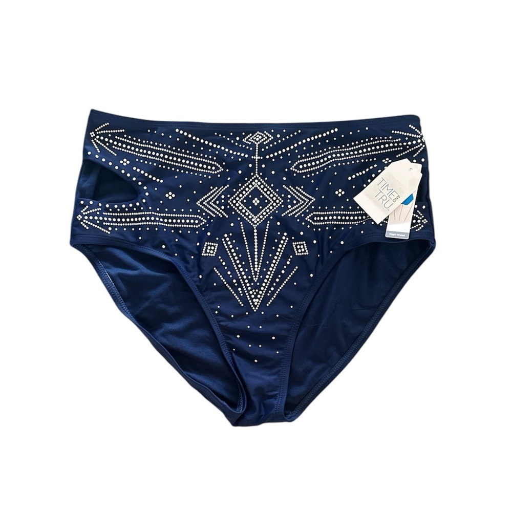 NWT, Time and Tru, Women’s high waisted bikini bottoms, L/G